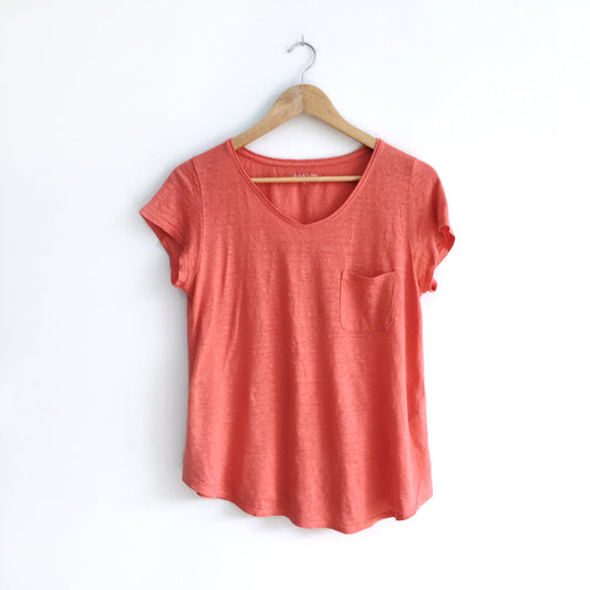 Elieen Fisher Organic Linen Pocket Tee - size xs