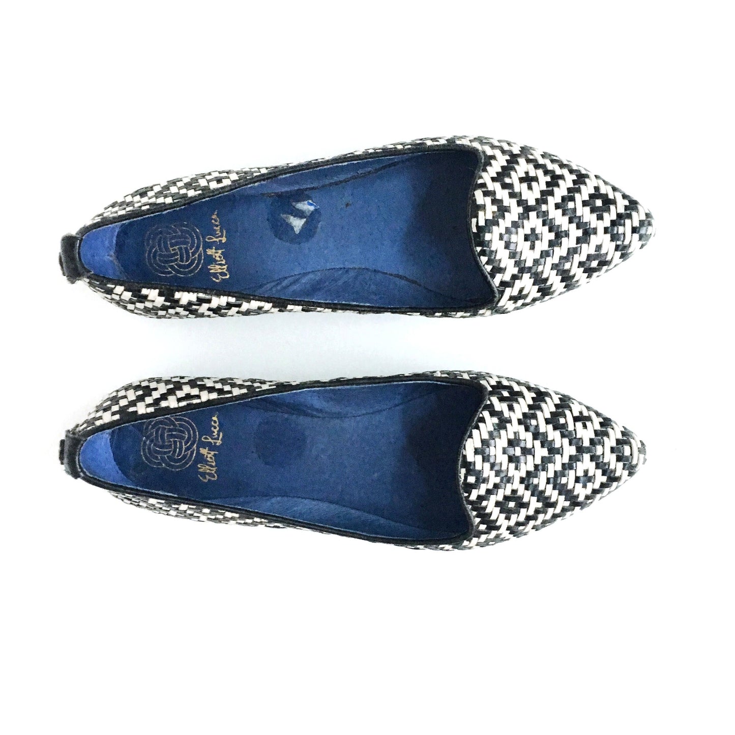 Elliott Lucca Bonita Leather Woven Flats - size 6.5