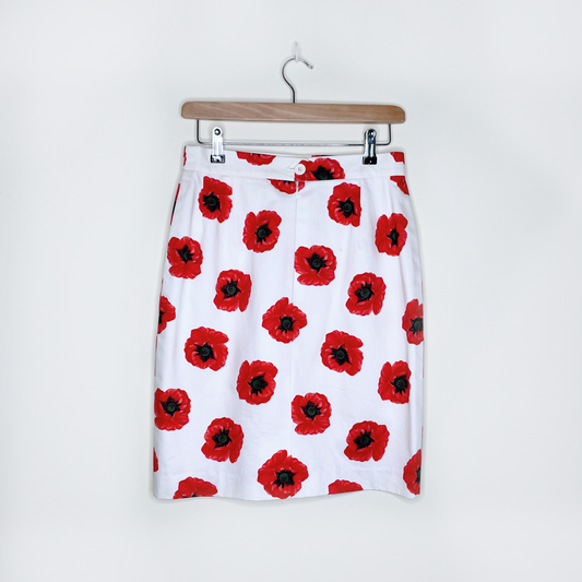vintage escada poppy flower mini skirt - size 38