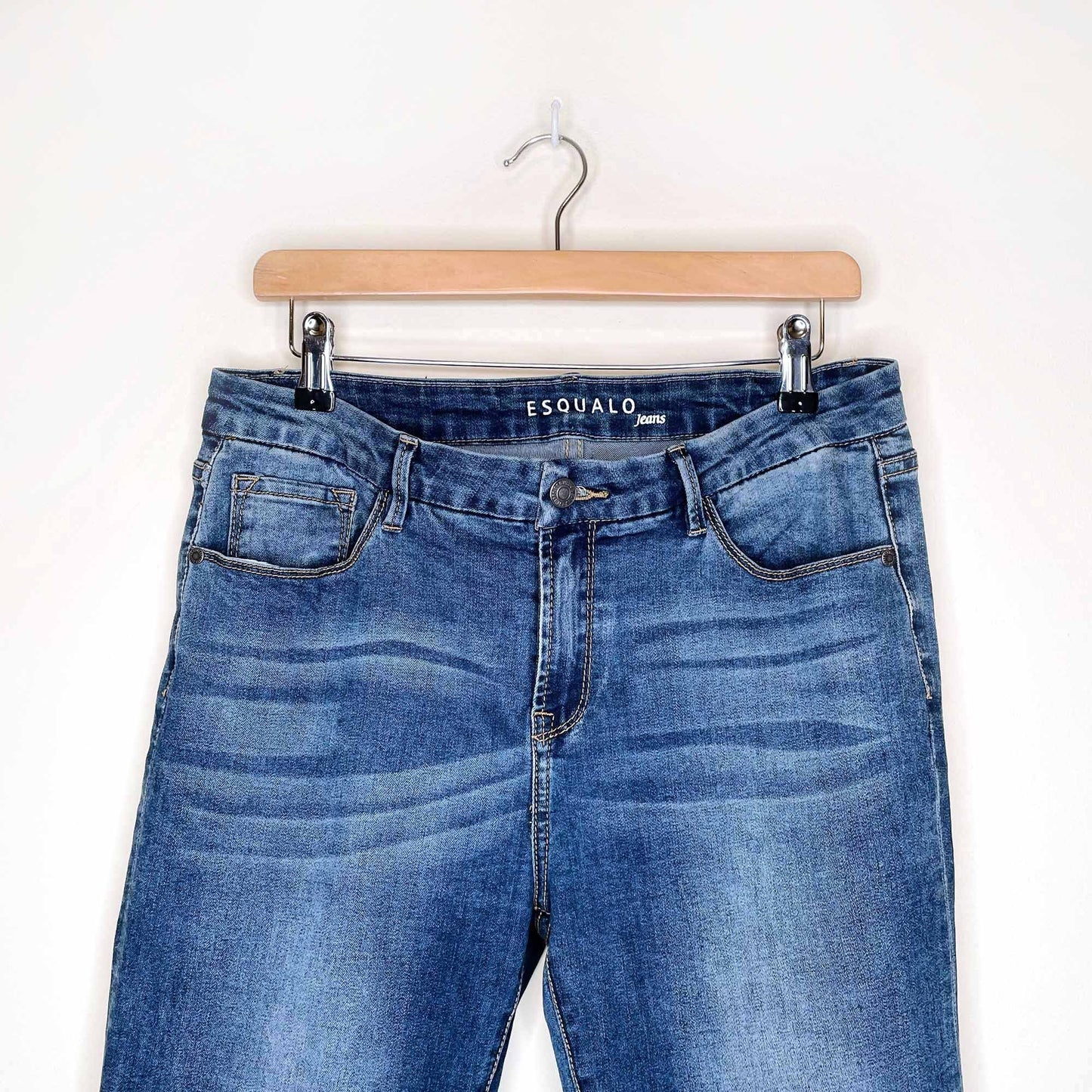 esqualo retro flare leg panel two-toned jeans - size 12