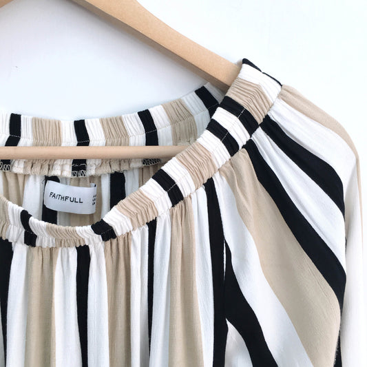 Faithfull Naumi Retro Stripe Dress - size 6