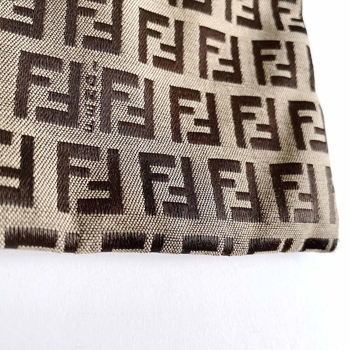 vintage fendi zucca print zip pouch