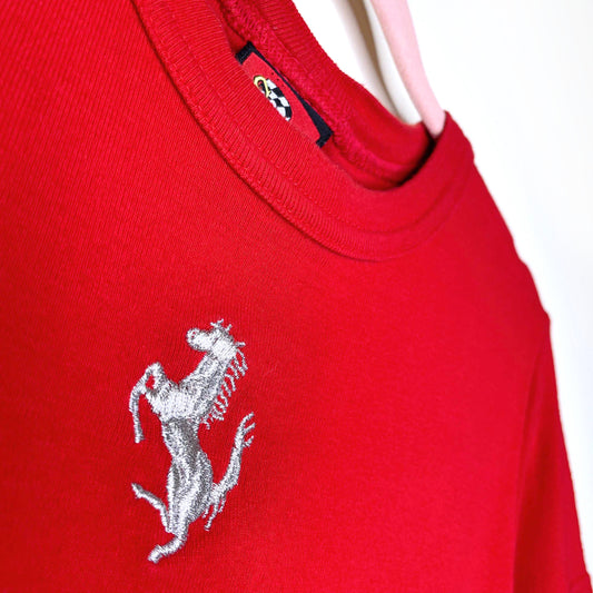 vintage red ferrari logo tee - size large