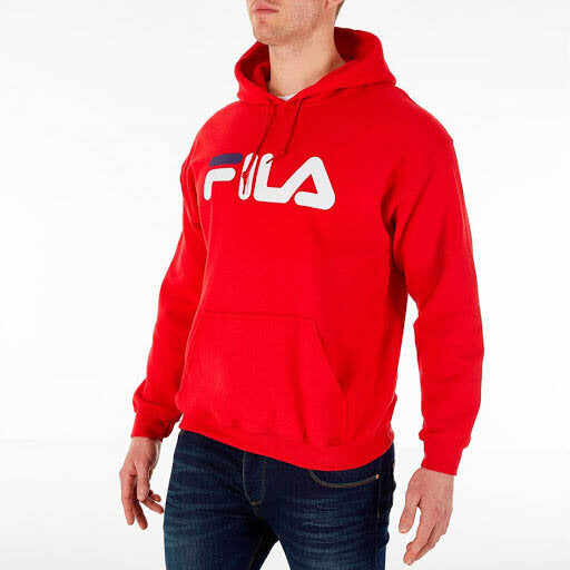 FILA unisex red hooded logo sweatshirt - size small