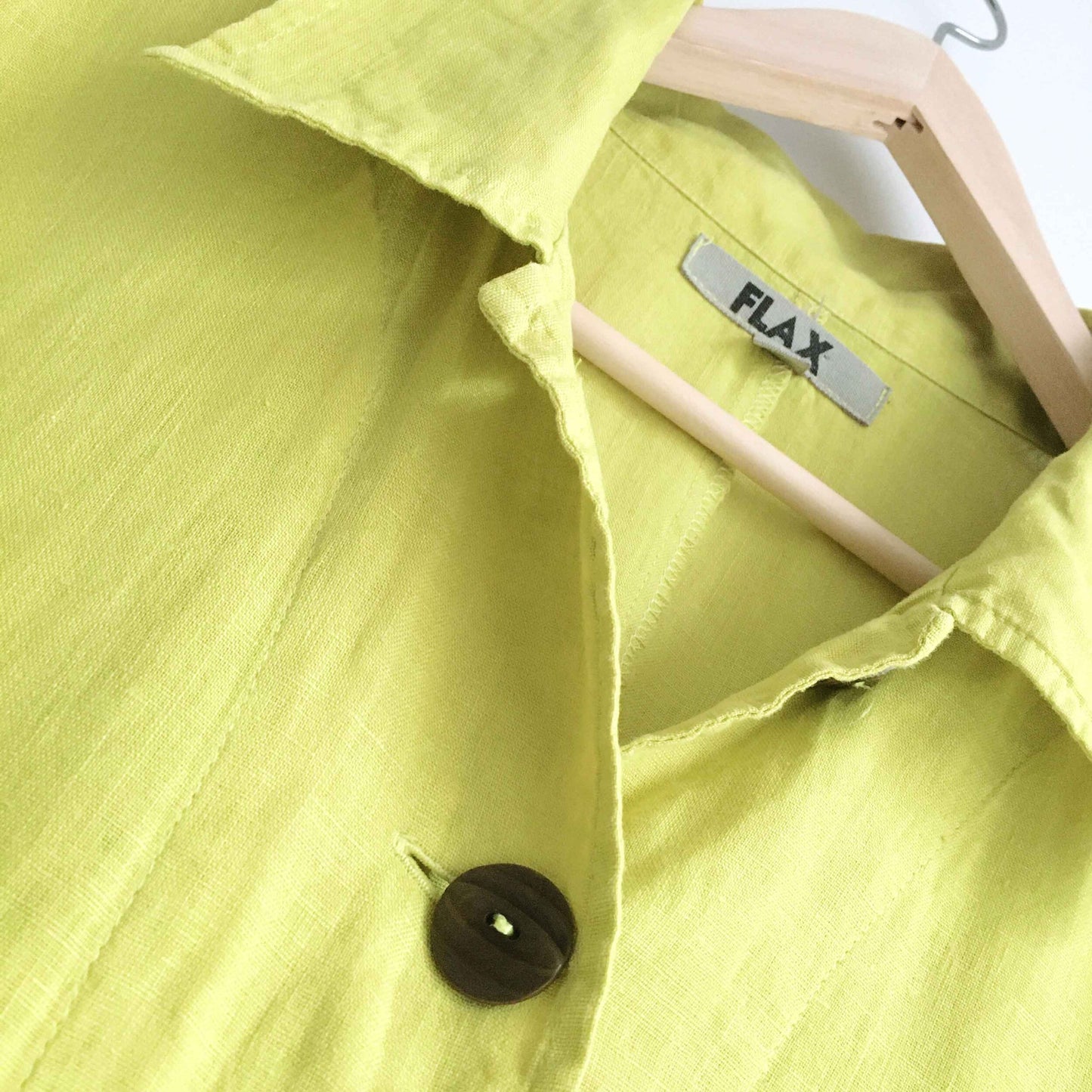 FLAX linen jacket in yellow - size Large