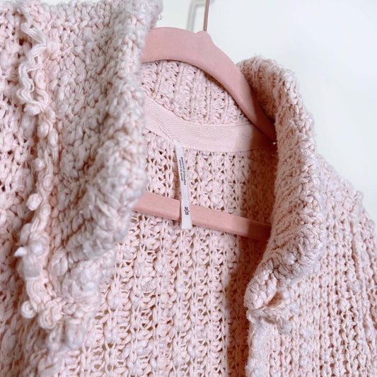 free people waterfront open chunky knit cardigan - size medium