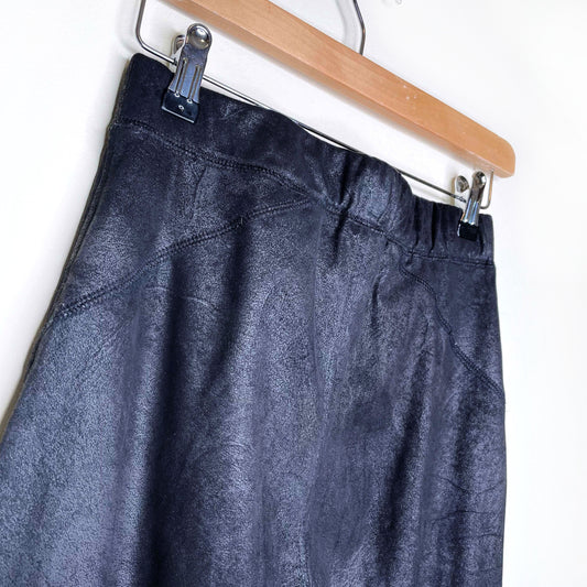 free people midnight black vegan suede leggings - size xs