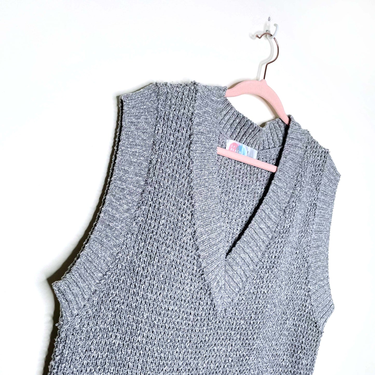 free people beach v-neck sleeveless knit maxi dress - size small