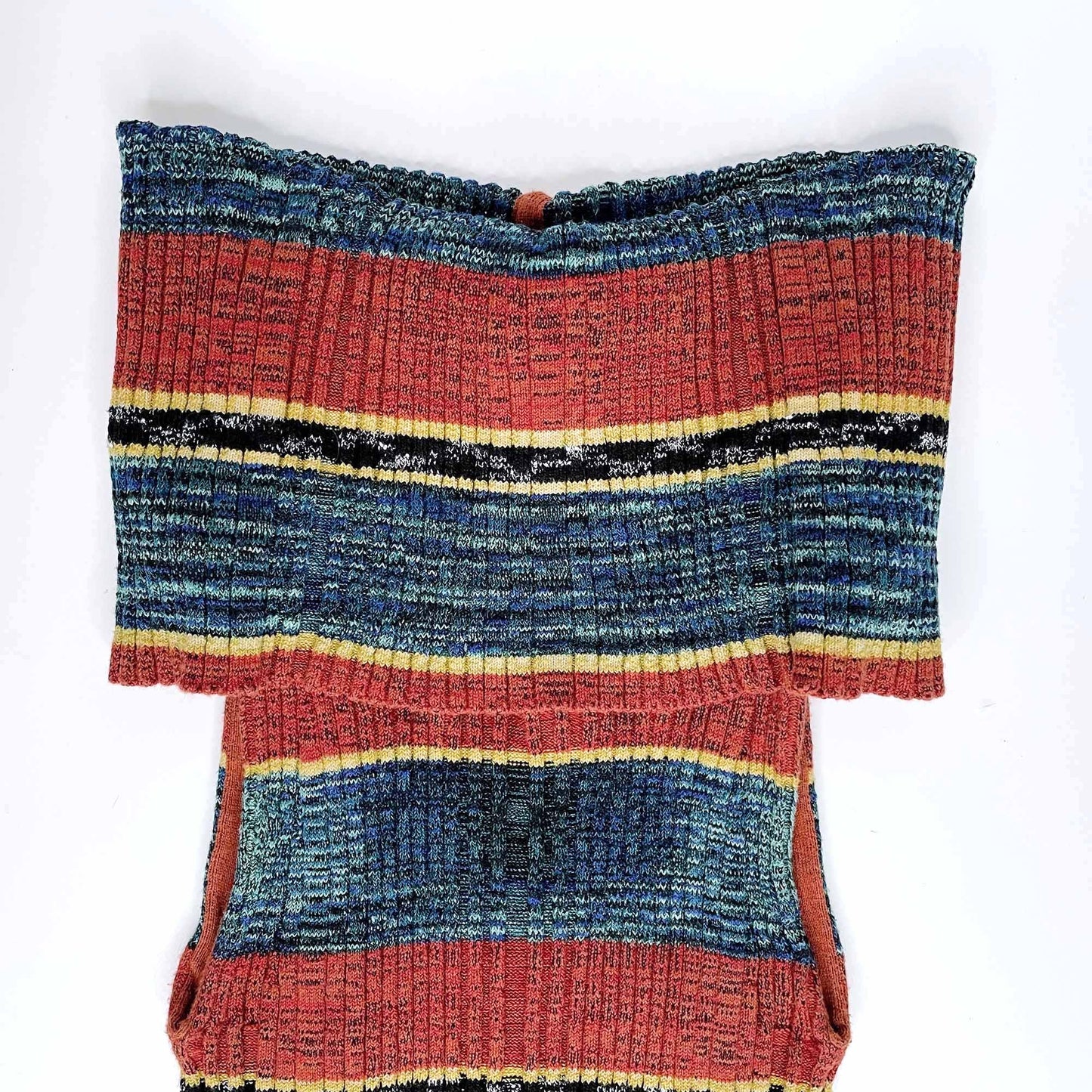 free people carly sleeveless sweater ribbed off shoulder top - size xs