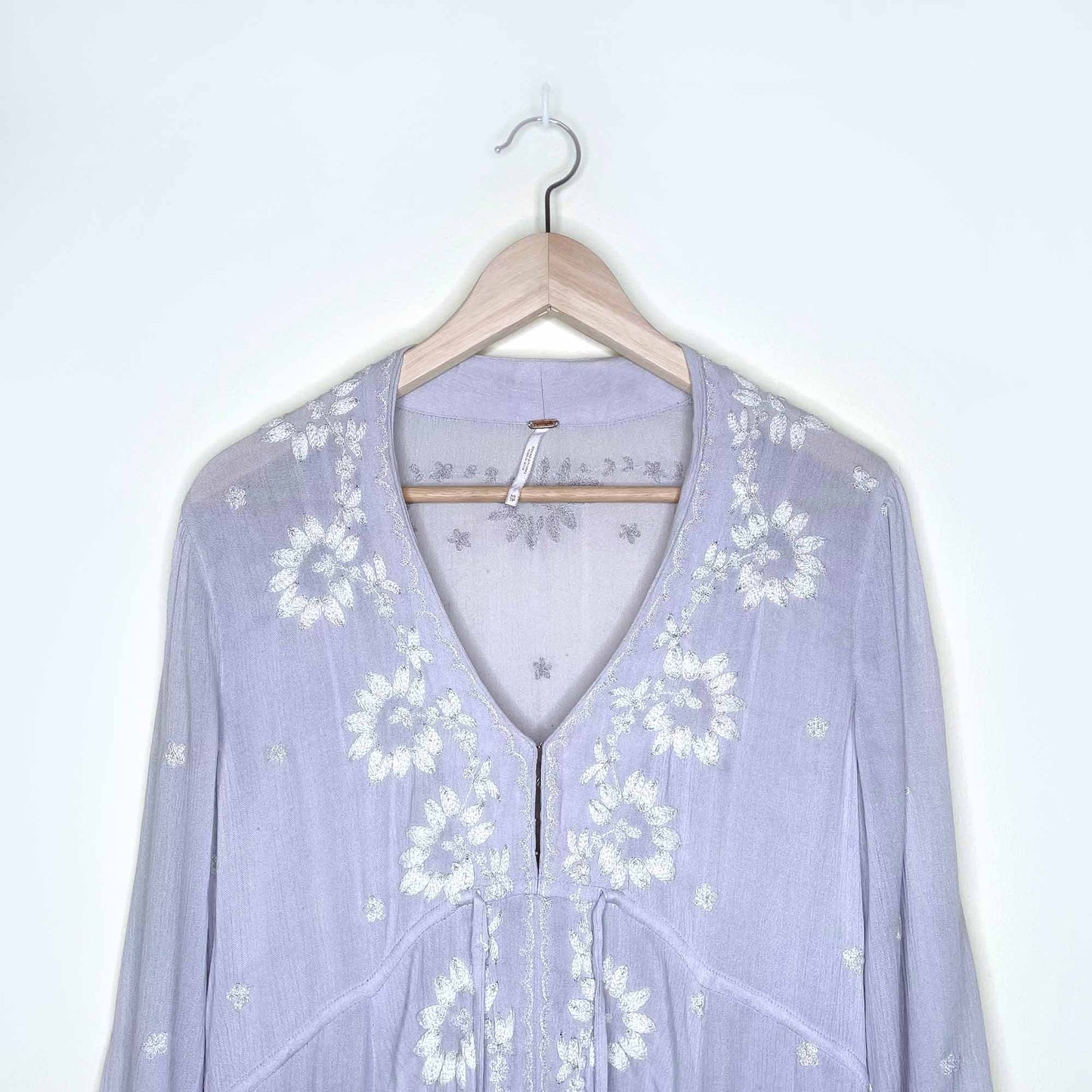 free people embroidered fable boho midi dress - size xs