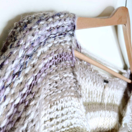 free people wool-blend chunky knit cropped sweater - size small