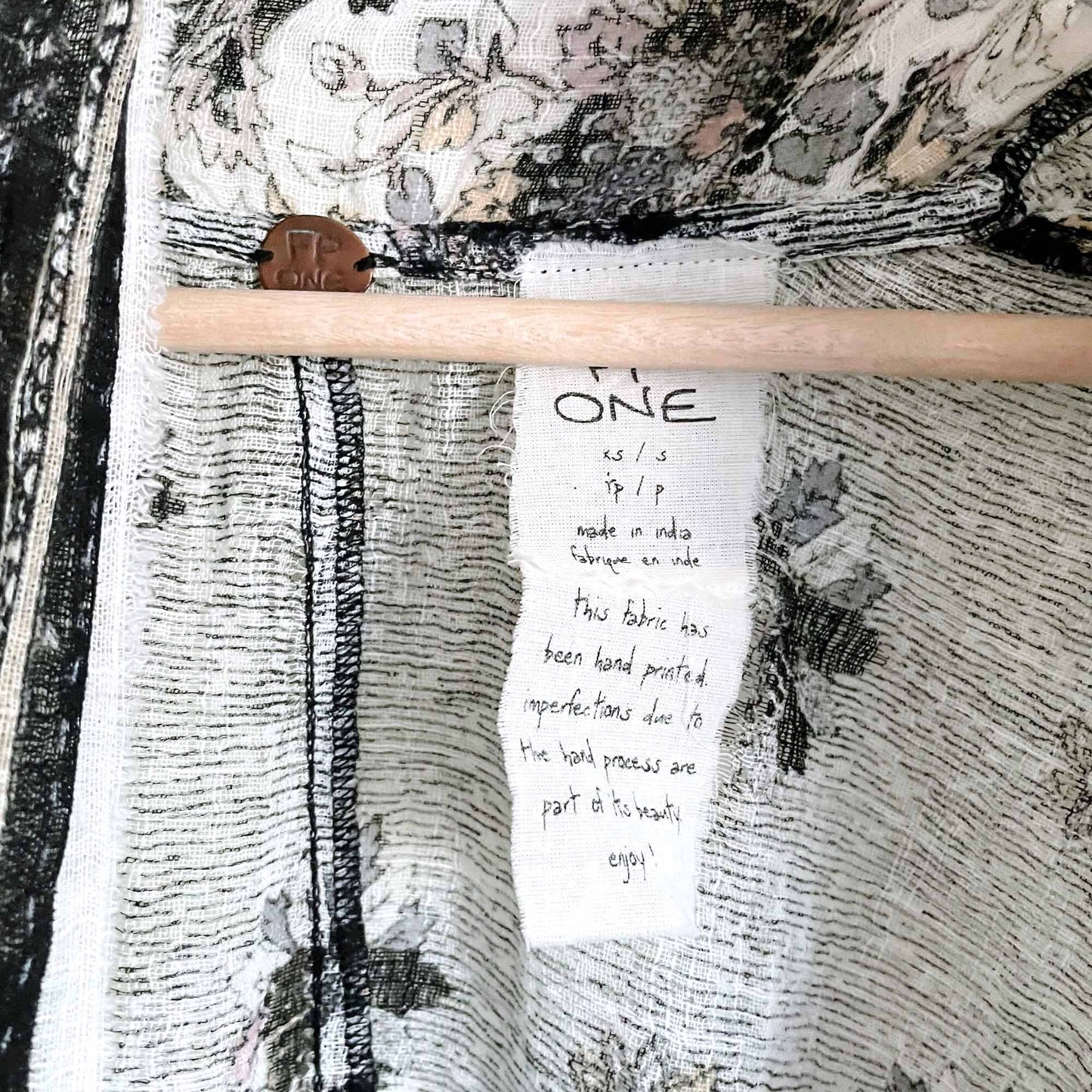 Free People ONE oversized gauzey hand-painted kimono - size xs/sm