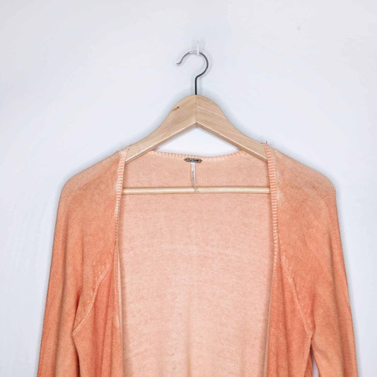 free people distressed waterfall cardigan - size medium