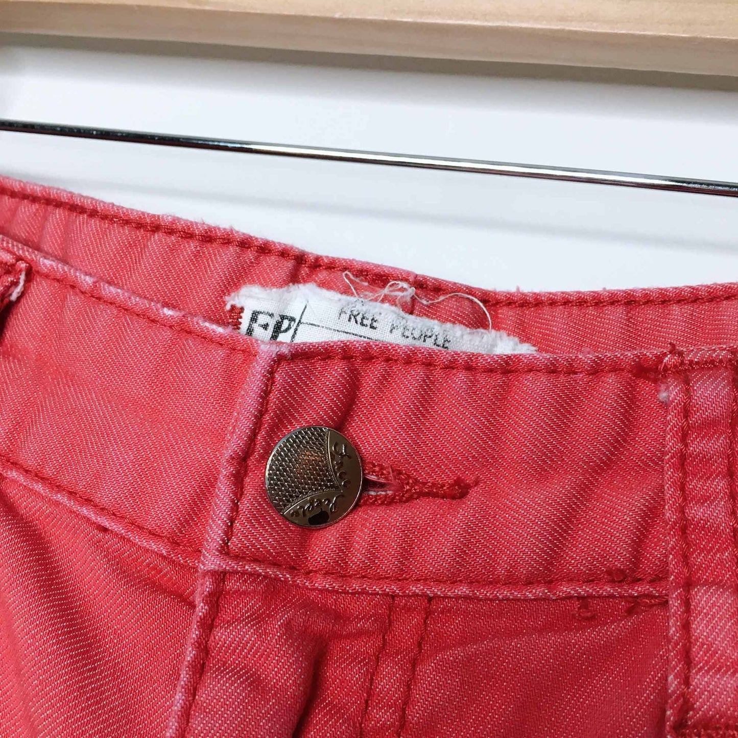 free people dip dye red ombre skinny jeans - size 26