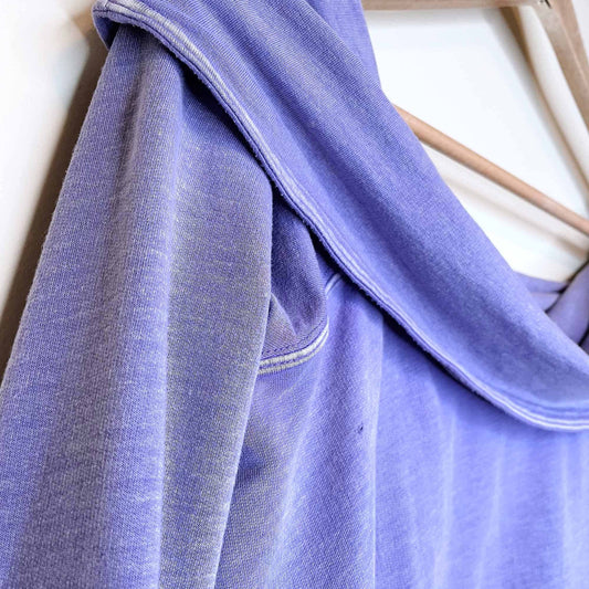 free people fold over off shoulder long sleeve top - size medium