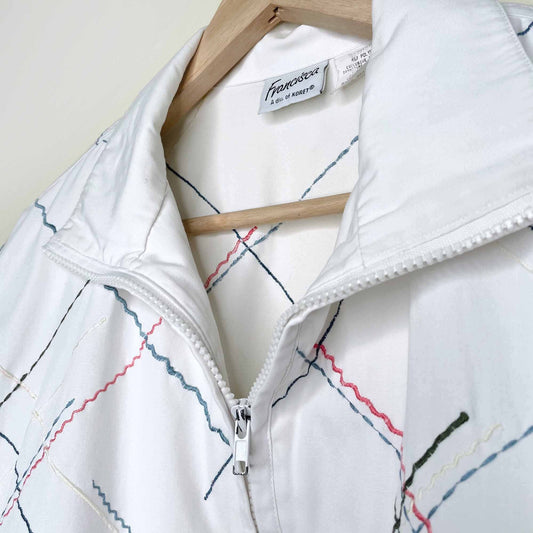 vintage koret francisca embroidered zip jacket - size large