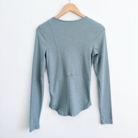 Free People Blue Lace Up Long Sleeve - Size Small