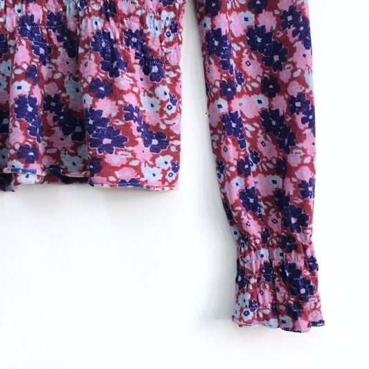 Free People Floral Wool-Cashmere Top - size xs