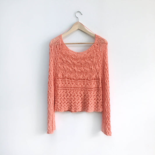 Free People coral Ribbon Ribbon knit - size Small
