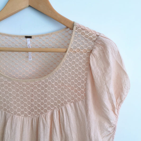 Free People Peach Peasant Top - size Small