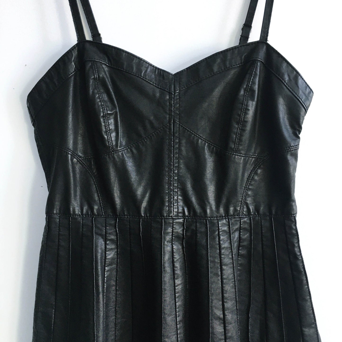 Free People vegan leather pleated dress - size Small
