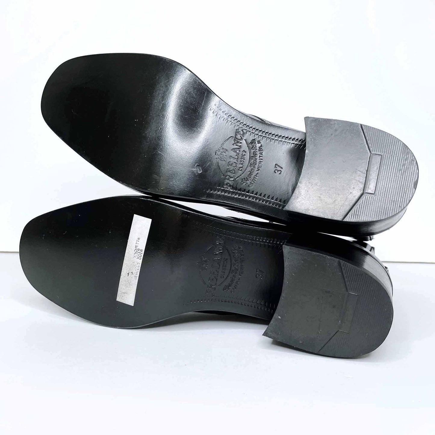 nwot freelance new classic paris slim leather lace up boots - size 37