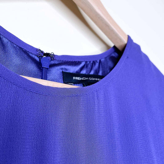 French Connection chiffon colour block shift dress - size 4