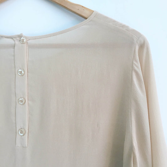 French Connection Nude Silk Blouse - size 8