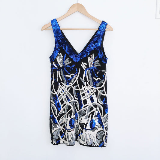 french connection embellished party dress - size 4