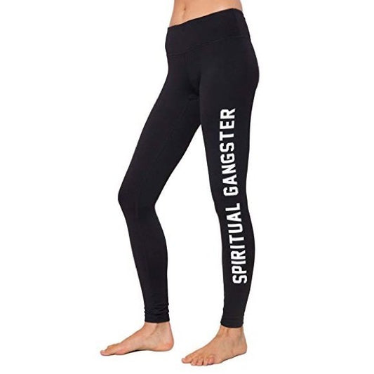 spiritual gangster collegiate logo practice leggings - size large