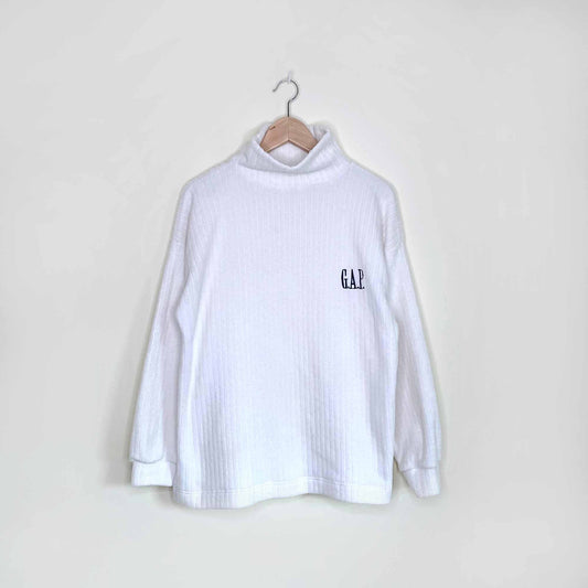 vintage 90's gap ribbed fleece turtleneck - size med/large