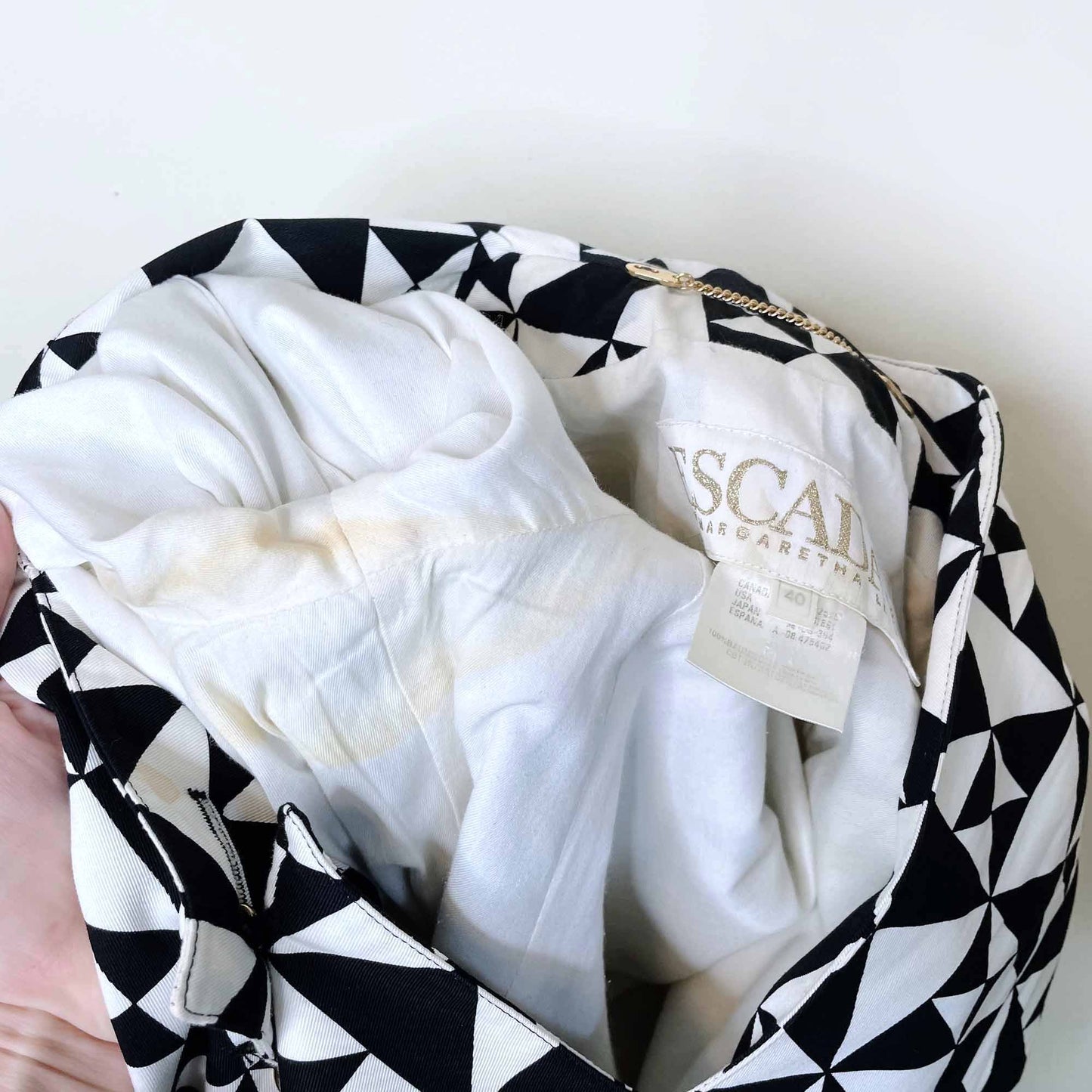 vintage escada geometric skirt suit set - size 40