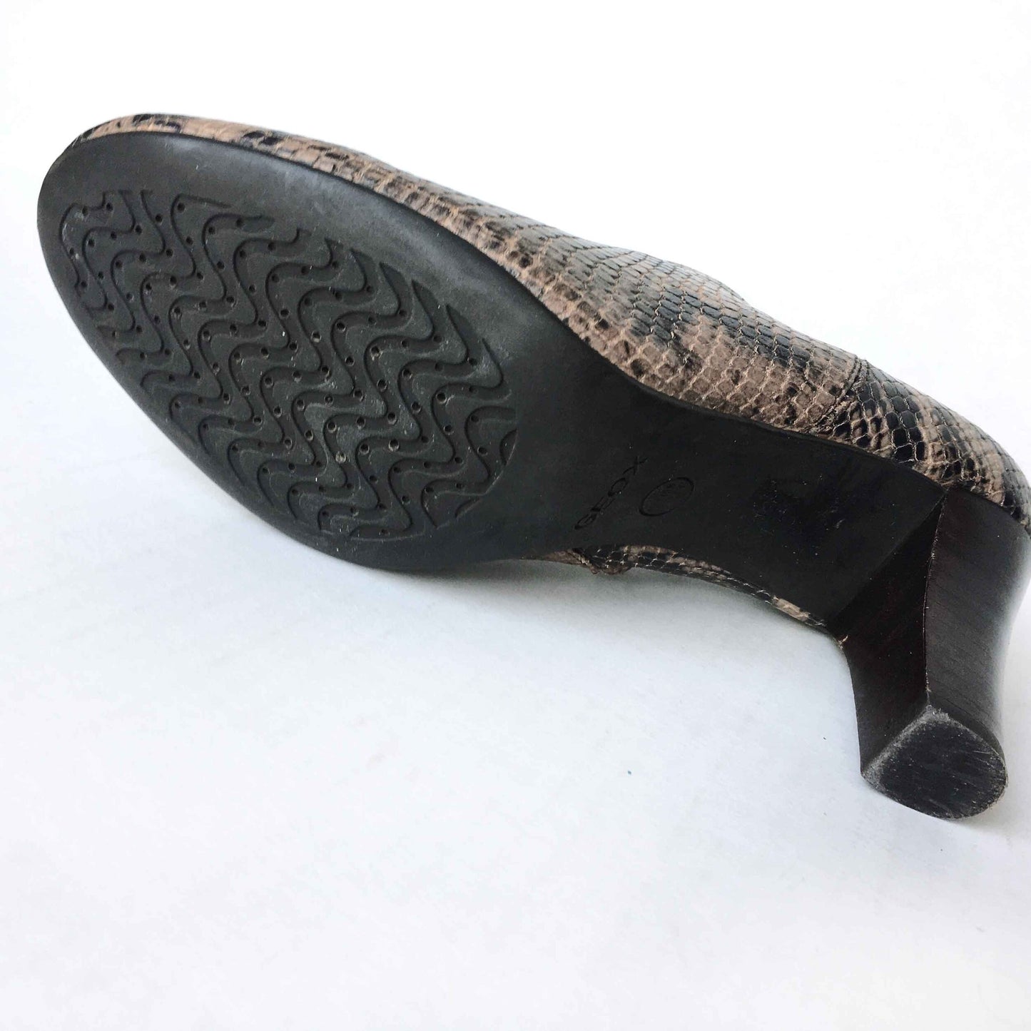 geox python printed leather ankle bootie - size 37.5