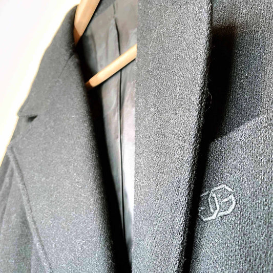 vintage givenchy wool logo jacket - size 12