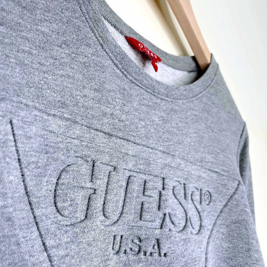 guess impression triangle logo crewneck sweatshirt - size medium