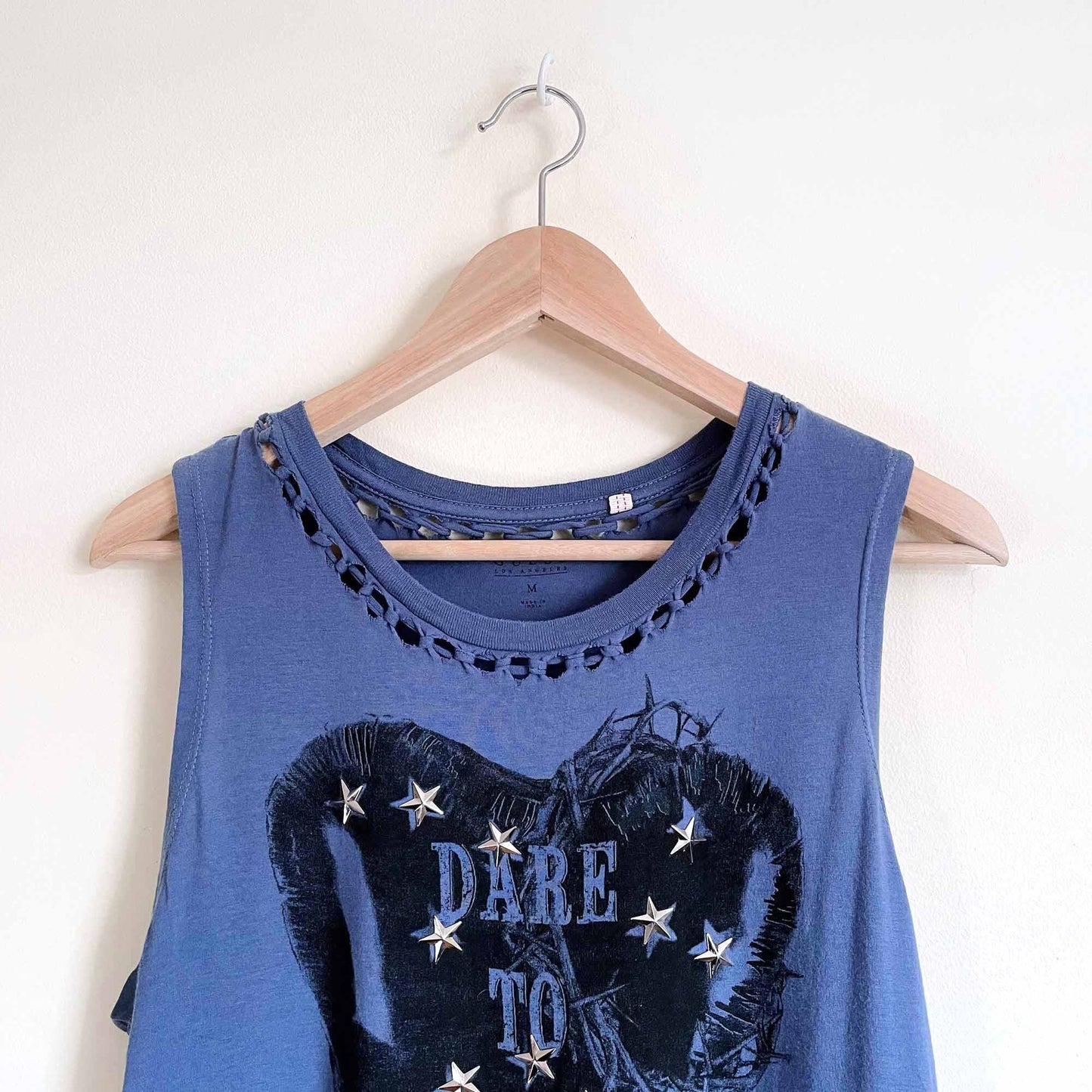 Guess festival fringe Dare to Dream studded crop top - size Medium