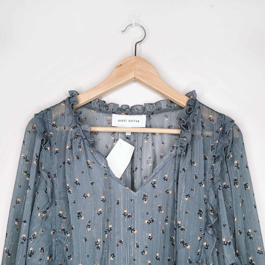 Guest Editor Anthropologie metallic boho blouse - size Large