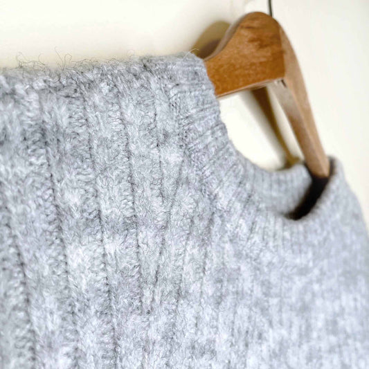 h&m dividend ribbed crewneck wool-alpaca sweater - size small