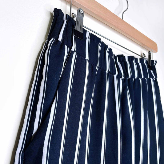 h&m high rise wide leg striped pants - size 6