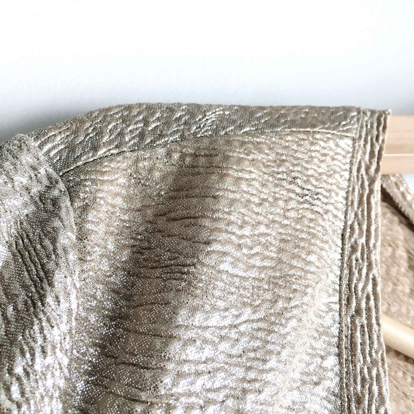 H&M oversized gold crepe crinkle top - size Small