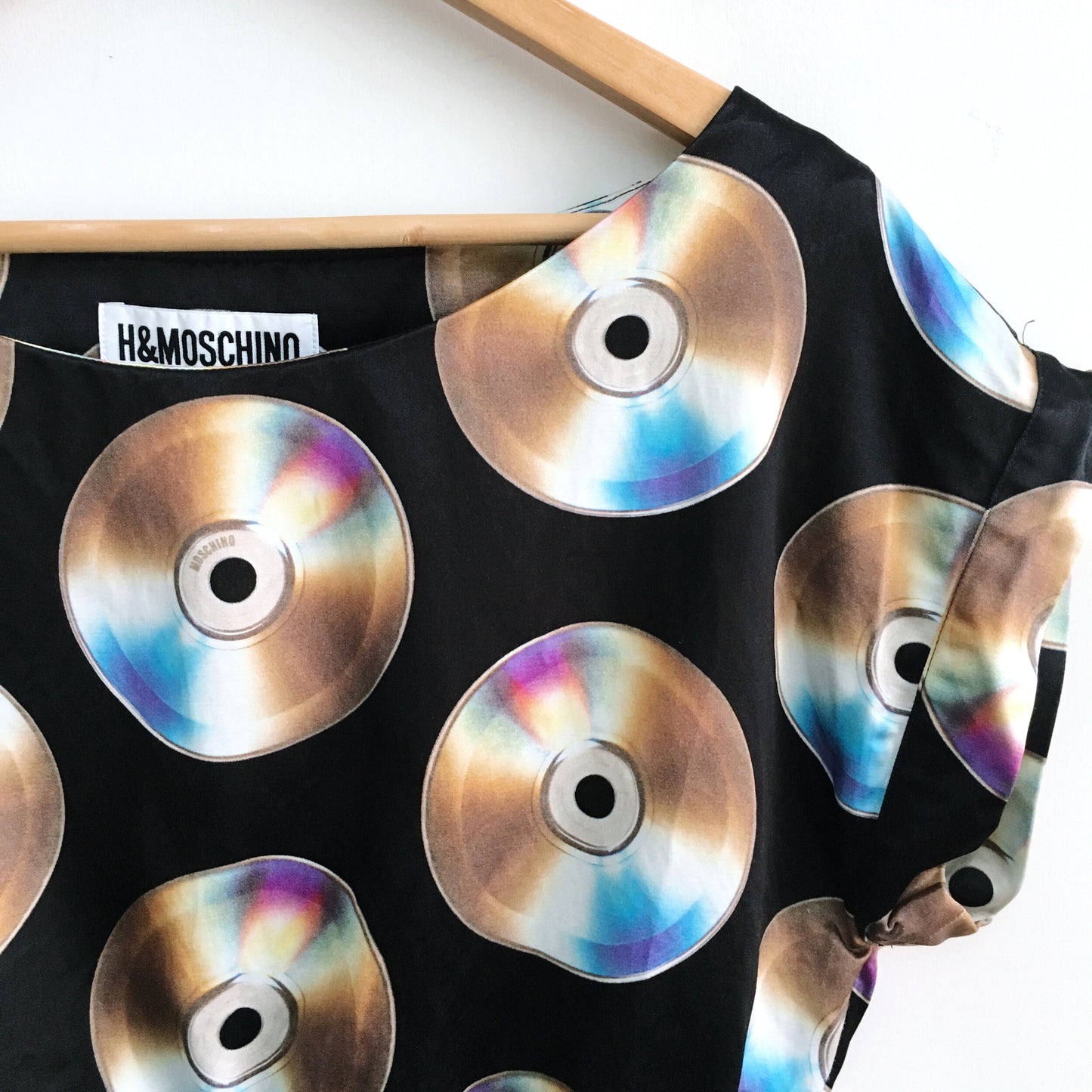 H&M x MOSCHINO CD Satin Crop Top - size Small