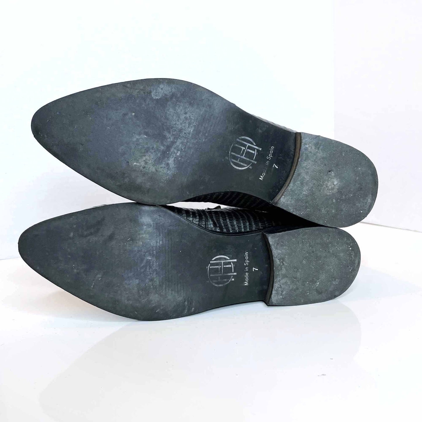 house of harlow snakeskin printed leather ankle boots - size 7