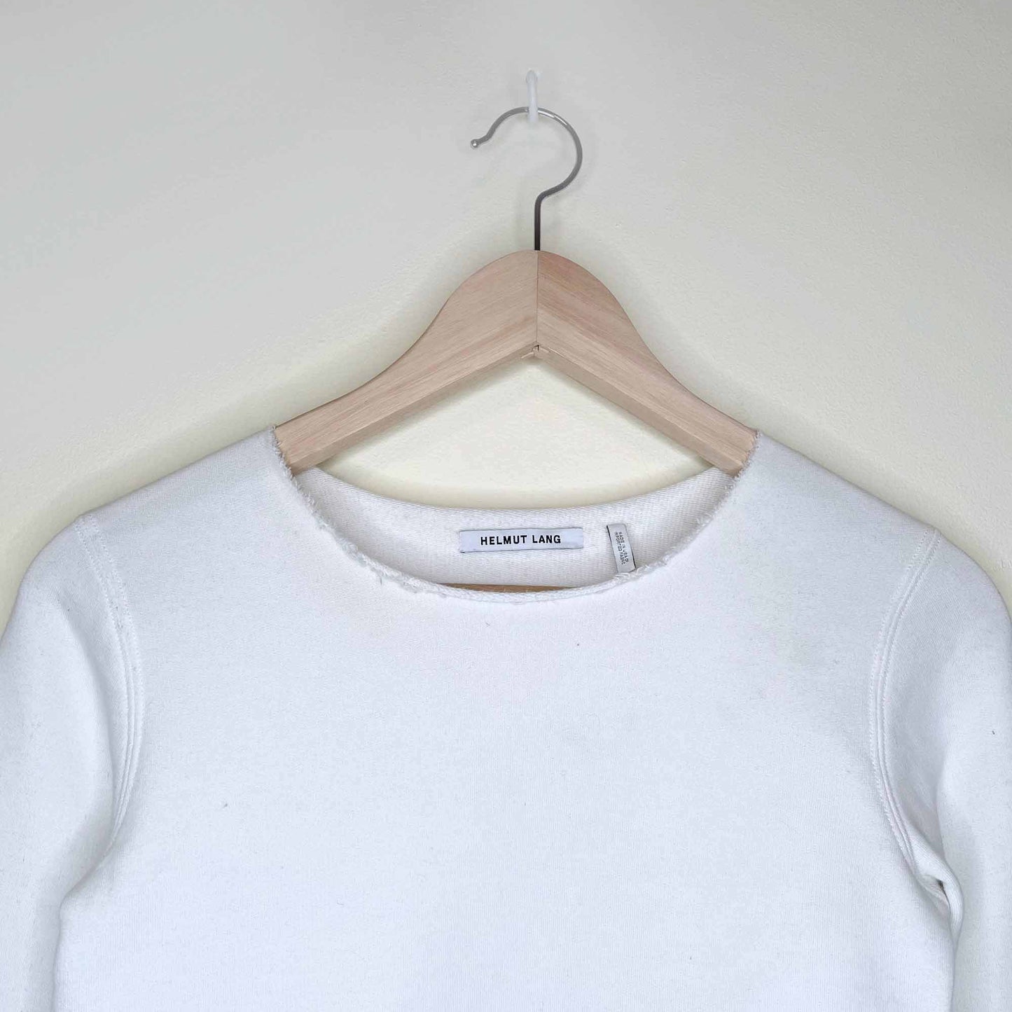 helmut lang raw edge crewneck sweatshirt - size xs