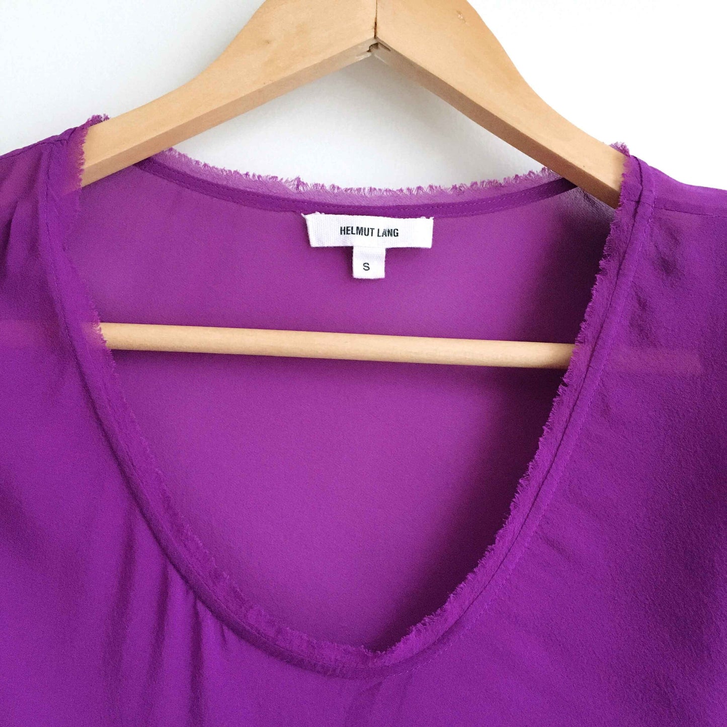 Helmut Lang asymmetrical silk chiffon top - size Small