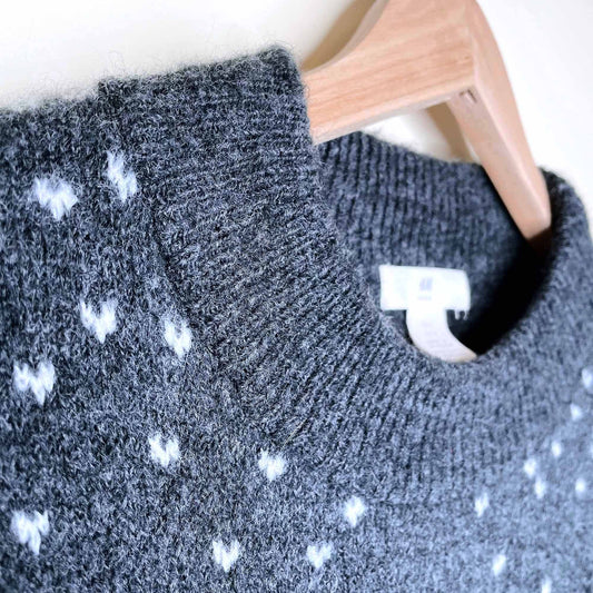 h&m up to snow good jacquard knit cozy holiday sweater - size large