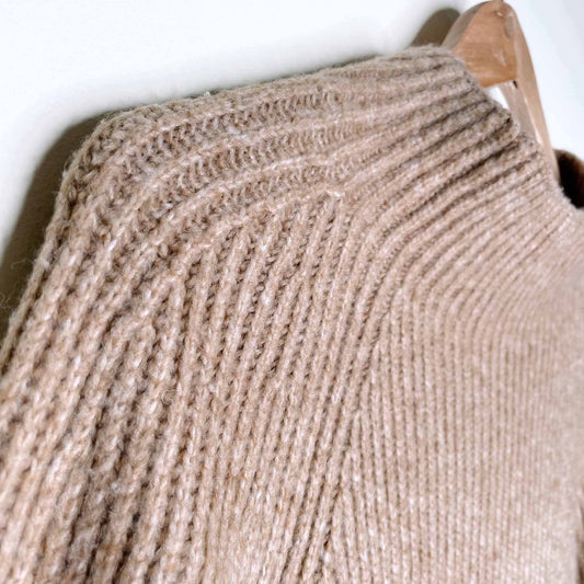 h&m mock neck ribbed balloon sleeve sweater - size large