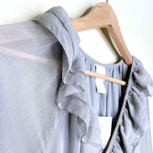 h&m crêpe chiffon long ruffle trimmed maxi dress - size xs