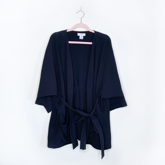 igwt black belted kimono cardigan jacket - size small