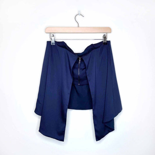 intermix satin silk bustier top with overlay - size large