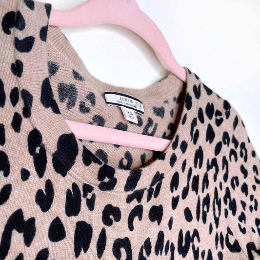 j crew leopard print cashmere sweater tee - size xs
